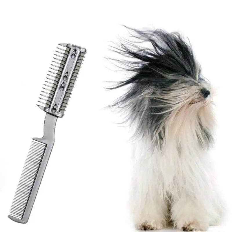 Средство для чистки домашних животных, средство для удаления волос с двойным лезвием, расческа для собак и кошек