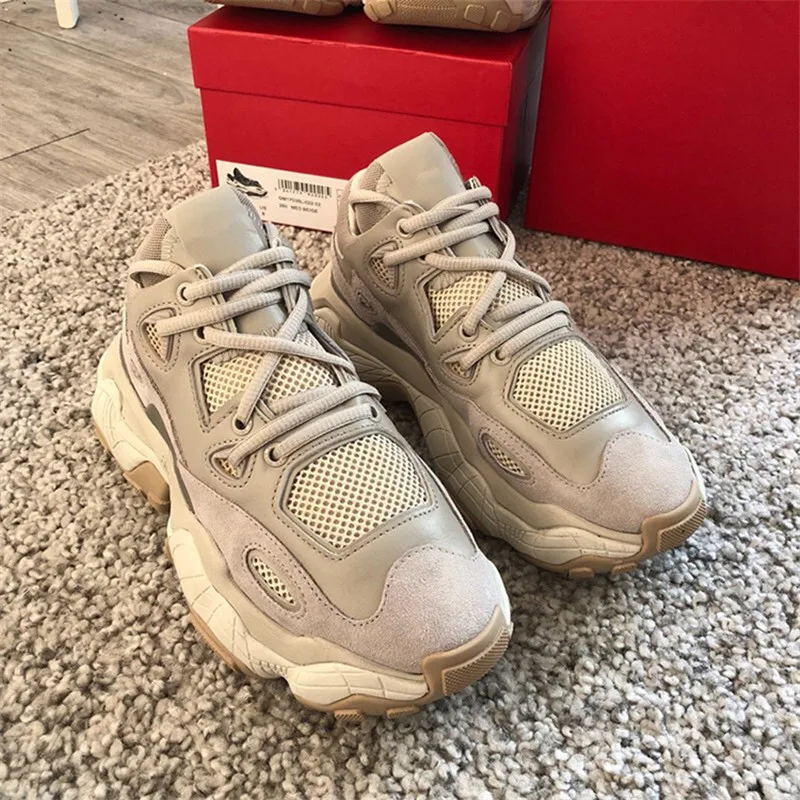 2019 Turnschuhe Frau Frühling Dicken gebunden Mischfarbe Beiläufige Kappe Flatform Grey Kreuz Trainer Mesh Boden Air Schuhe yellow Neue Green Runde SIrAaI