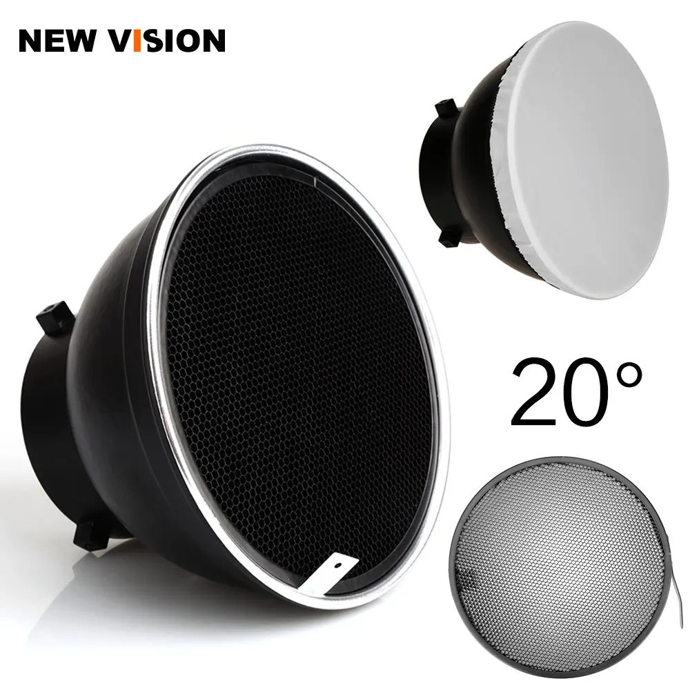 7inch 18cm Standard Reflector Diffuser with 10/20/30/40/50/60 Degree Honeycomb Grid for Bowens Mount Studio Light Strobe Flash photo studio lighting kit Photo Studio Supplies