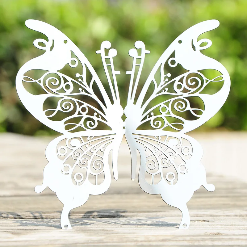 130PCS 8x10cm DIY 3D Stainless Butterfly Mirror Wall Sticker Removable