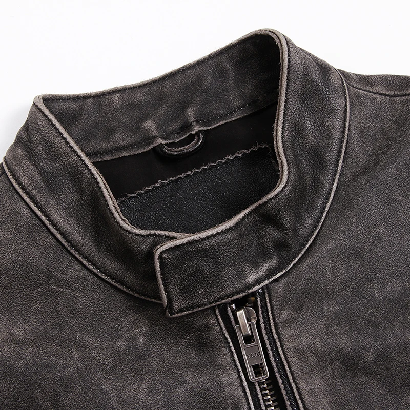 Мужская куртка из натуральной кожи в английском стиле, большие размеры 5XL, байкерские мужские Куртки из натуральной кожи, автомобильная уличная одежда A601