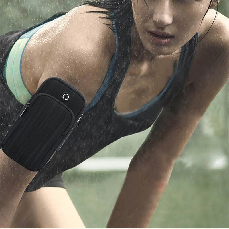 5 colores brazo portátil deportes al aire libre muñeca brazo banda bolsa del teléfono móvil celular titular bolsa gimnasio al aire libre bolsas