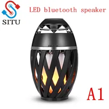 На месте A1 Bluetooth Динамик Портативный Беспроводной Bluetooth громкая Динамик с светодиодный свет пламени несовместим с штатив