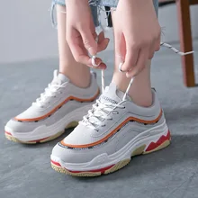 Новинка; Весенняя повседневная обувь; обувь ins; обувь для папы на толстой подошве; женские кроссовки на платформе; сетчатые кроссовки на плоской подошве для девочек; 18