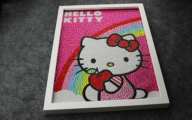 Рисунок «hello kitty» радужная картина Diy 5D алмазная картина «hello kitty» полная вышивка круглые алмазы со стразами 30*40 см детские подарки