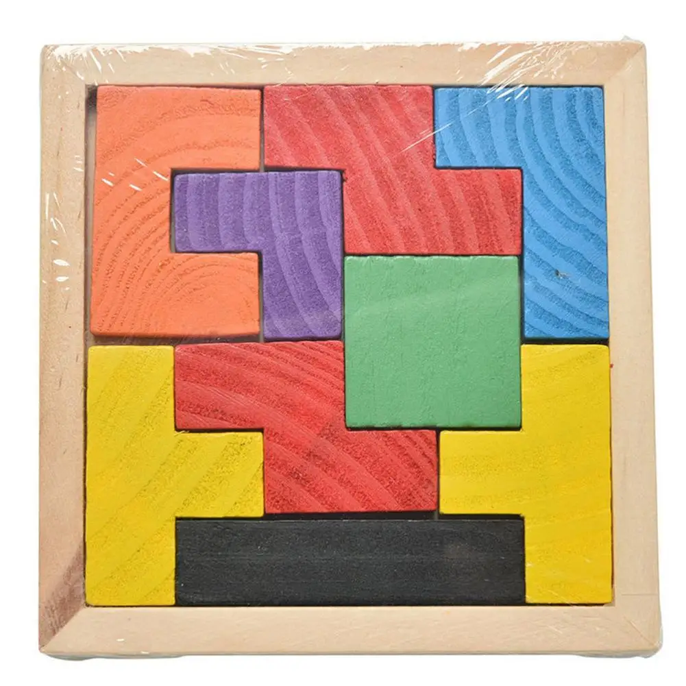 Holz Tetris Puzzle Spielzeug Baby Geometrie Kinder Gehirn Lernspiel Formenspiel 