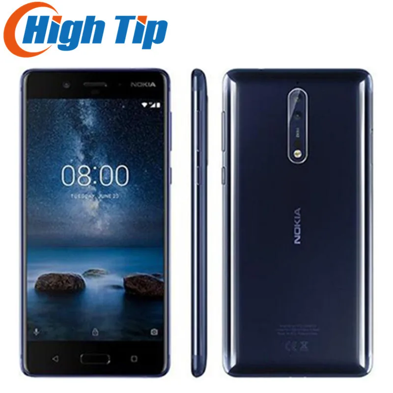 Оригинальный разблокированный Nokia 8 Qualcomm835 с двумя SIM картами экран 5 3 дюйма 4 Гб + 64