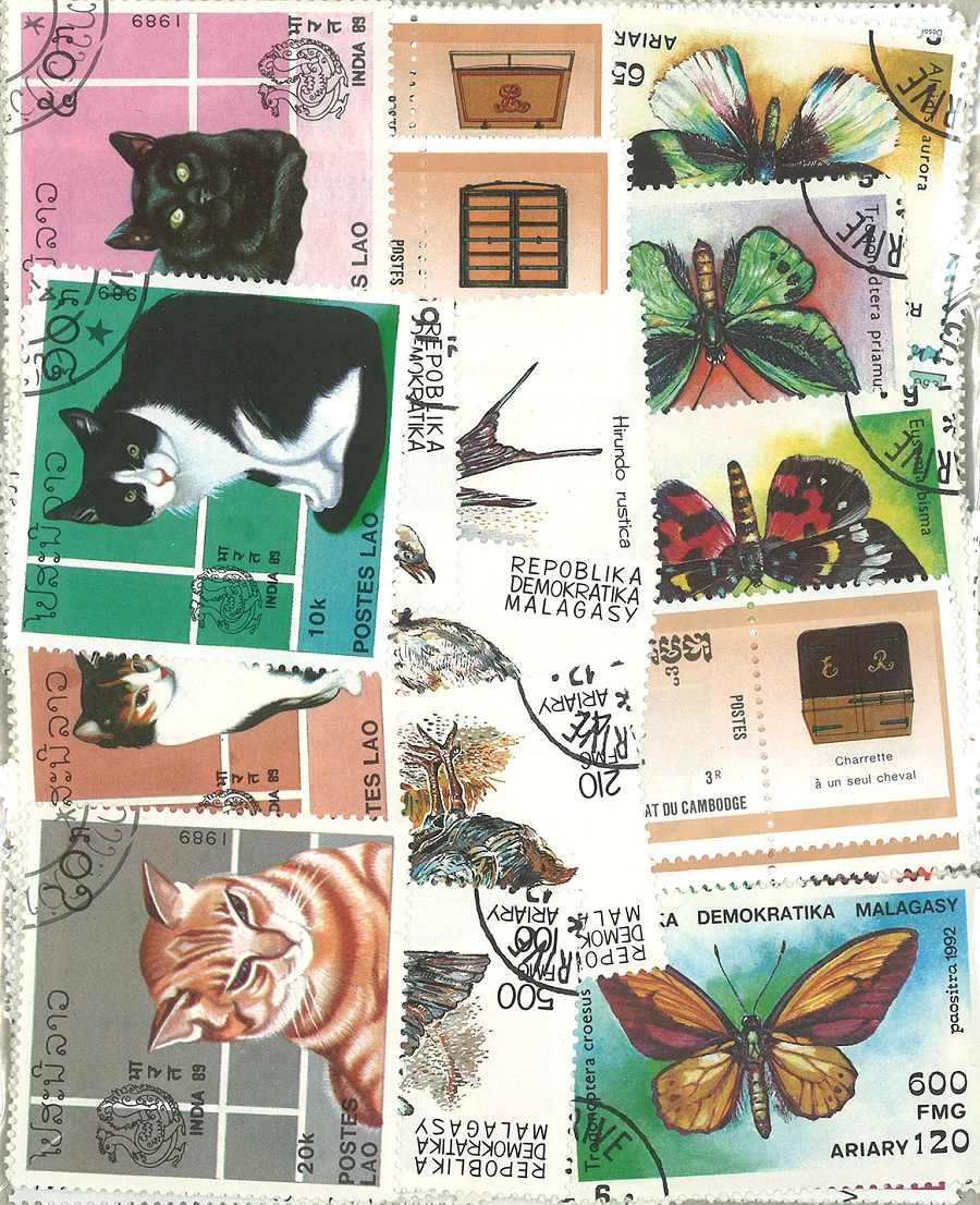 

Lot 275 Pcs French Colony Original Stamps with Postage Mark No Repeat Nation Stamp Good Condition