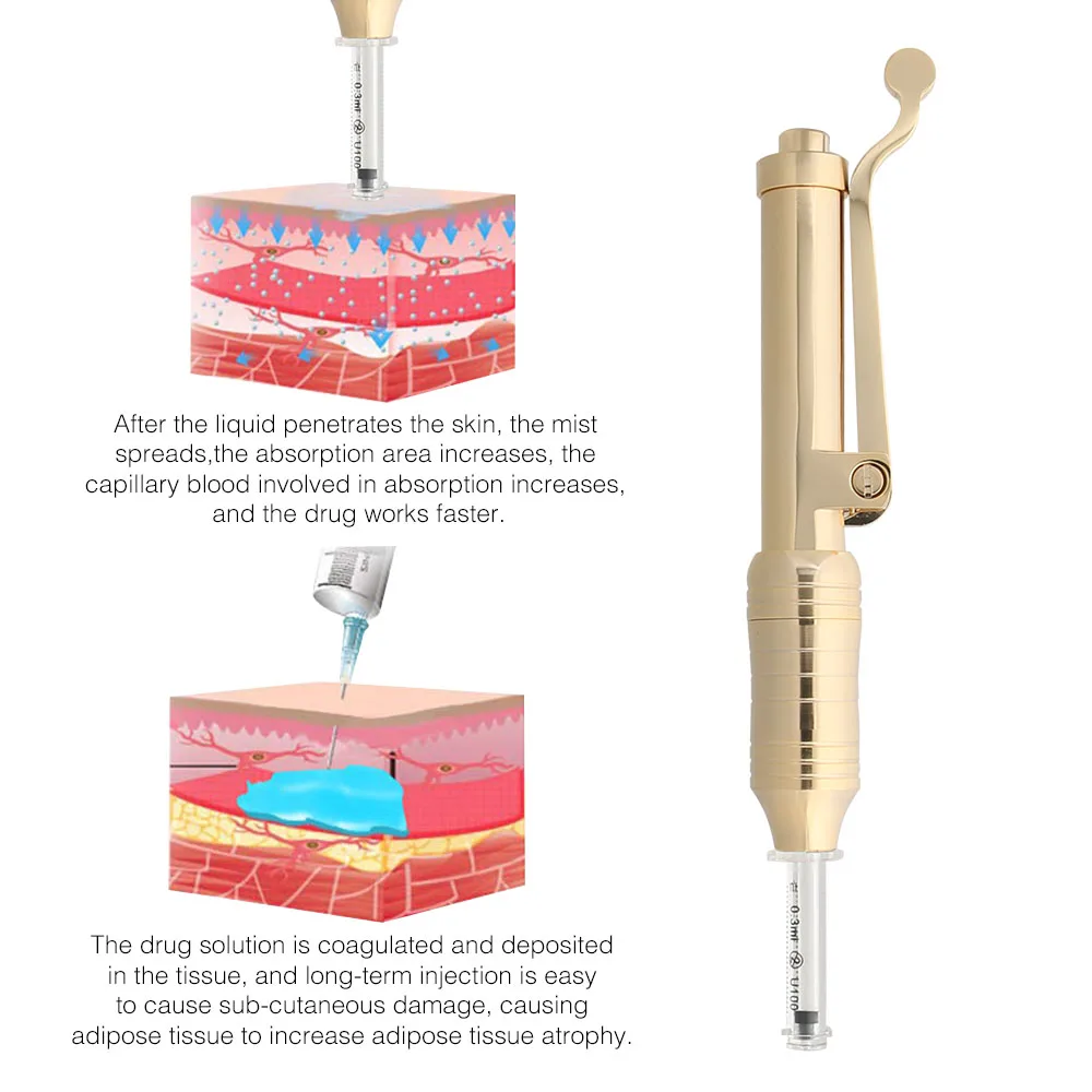 Гиалуроновая ручка для инъекций Гиалуроновый пистолет распылитель гиалуроновая ручка для удаления морщин шприц для воды иглы для ухода за кожей Инструменты для красоты