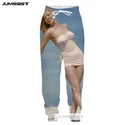Jumeast новые 3D печатные сексуальные богини Мэрилин Монро мужские/женские брюки модные повседневные спортивные свободные размеры Новинка