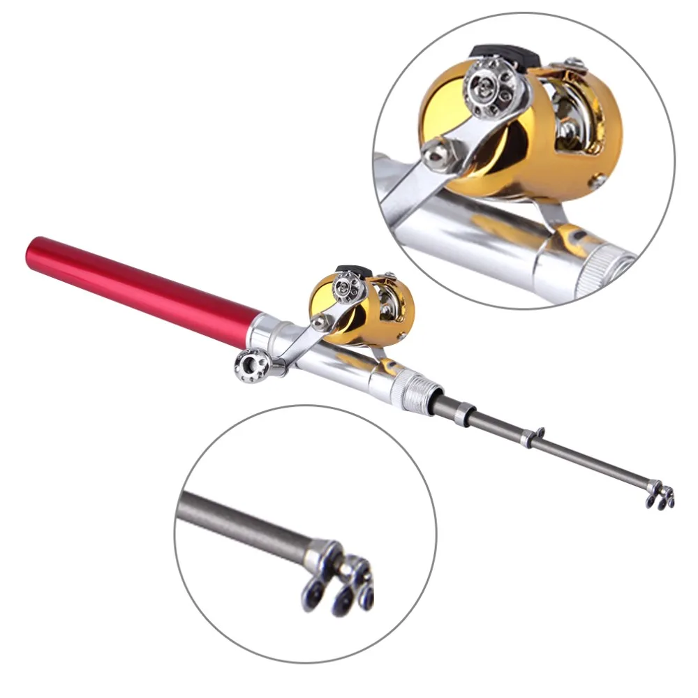 telescópico mini vara combinação pólo de pesca