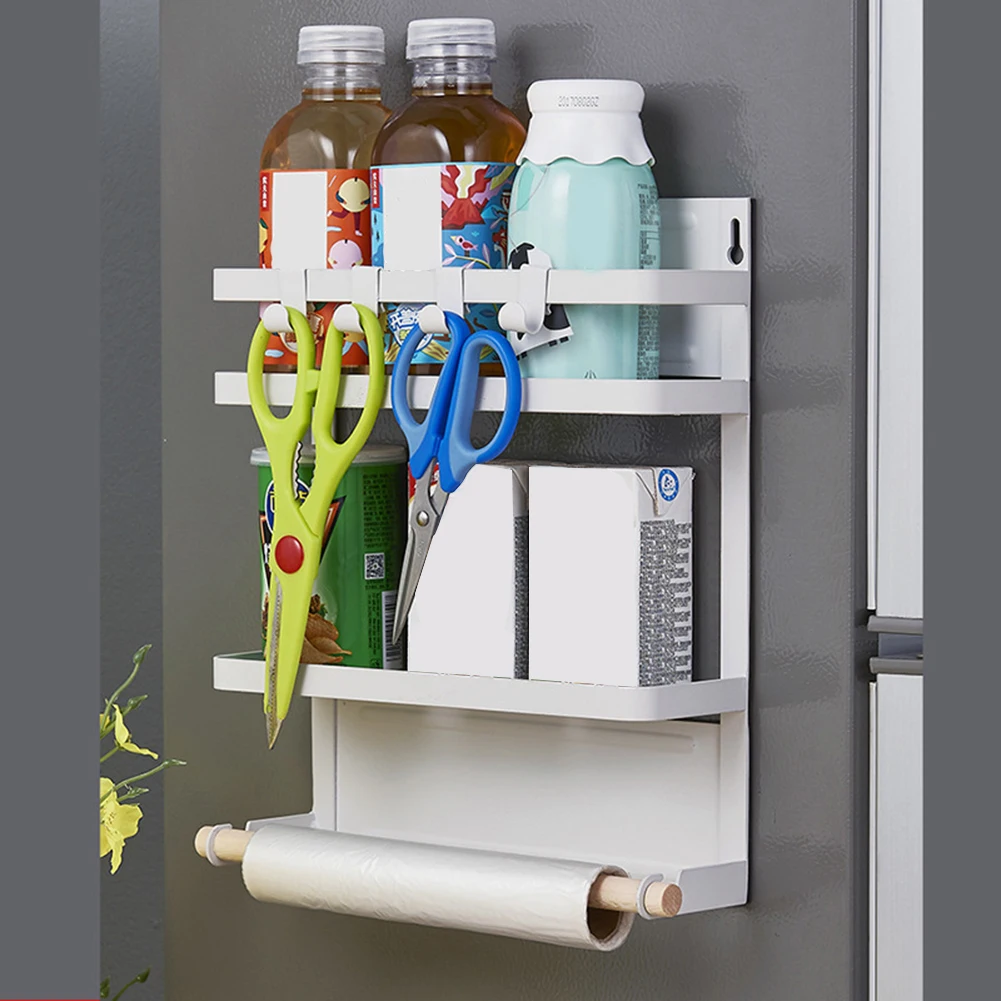 Магнитный стойка для холодильника Магнитный банное полотенце для хранения магнитов кухонная полка для хранения бумажный держатель Органайзер настенная вешалка