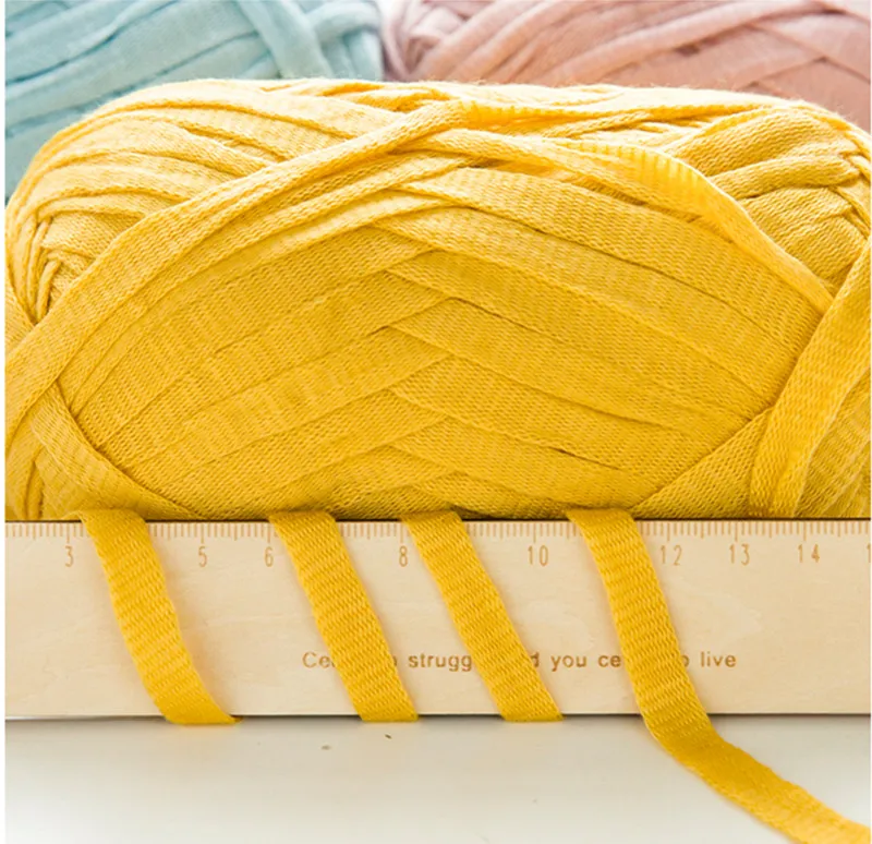 Около 70 м плоская шерстяная пряжа DIY вязание шерсть для коврика тканая нить хлопковая ткань ручной вязки коврик под корзину Одеяло сумка корзина