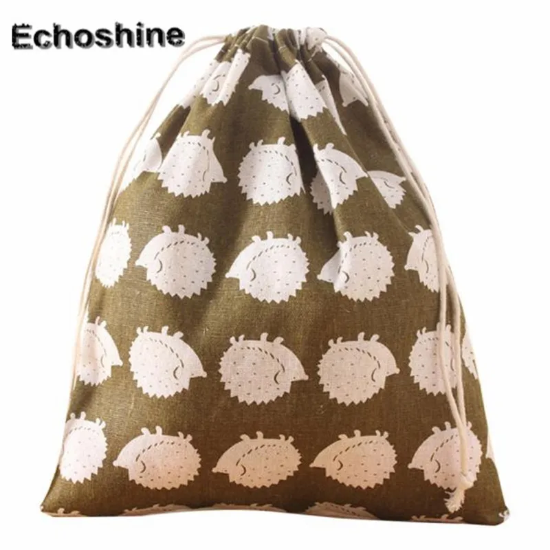 

Hot Fashion Unisex Cotton and Hemp Backpack Printing Bags Drawstring shopping bag Drawstring Pouch simple Large Capacity Bag B05