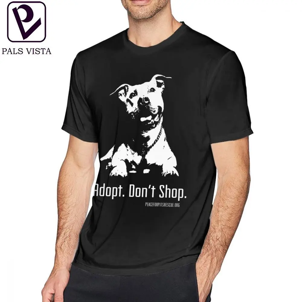 

Pitbull T Shirt Adopt Dont Shop P4P Apparel T-Shirt Summer Plus size Tee Shirt Mens Cotton Printed Short Sleeve Awesome Tshirt