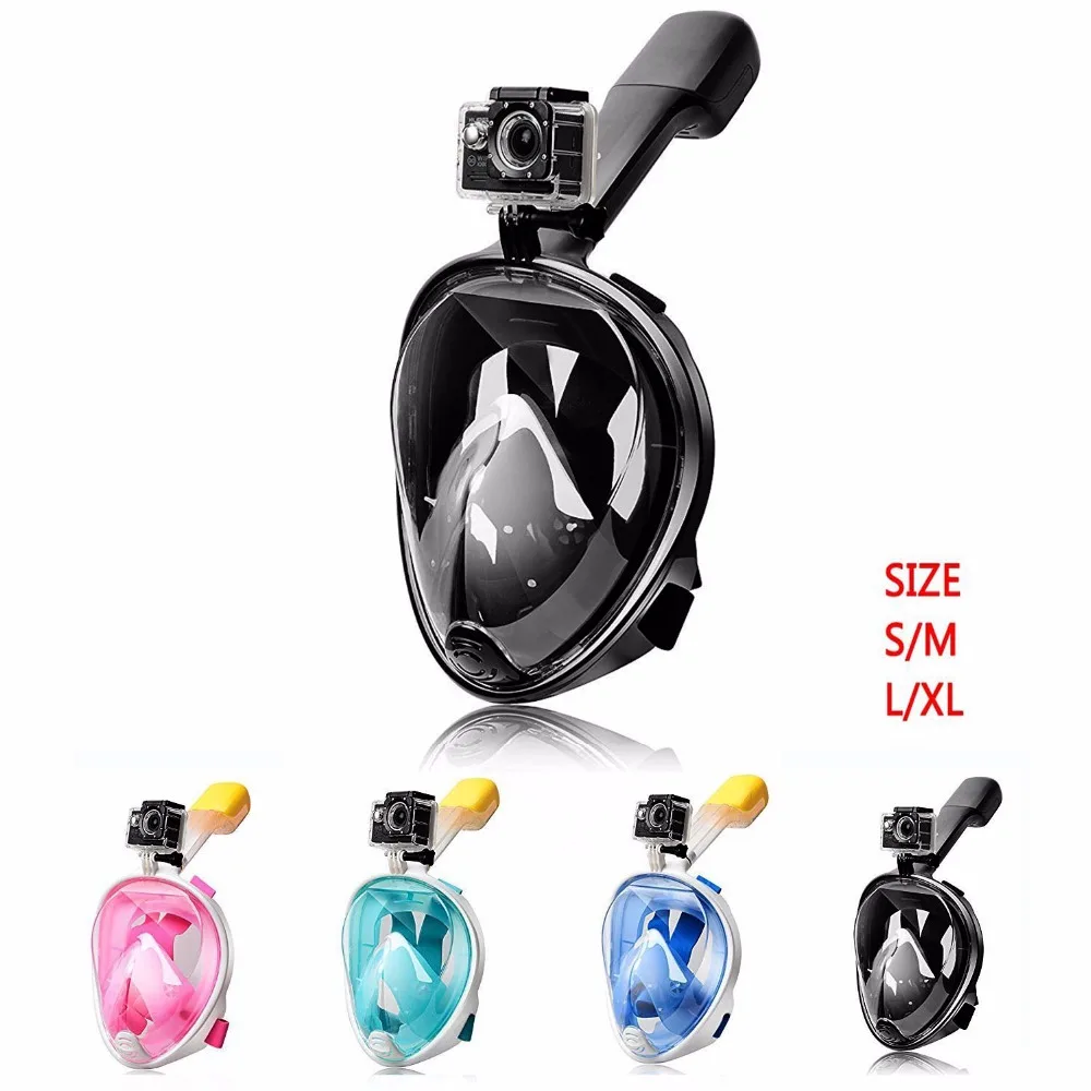 Full Face Snorkeling Mask Set Diving Underwater Swimming Training Scuba Mergulho Snorkeling Mask For Gopro Camera Full Face Snorkeling Mask Set Diving Underwater Swimming Training Scuba Mergulho Snorkeling Mask For Gopro Camera