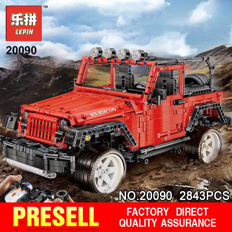

Lepin 20090 Jeep Wrangler Rubicon Model RC Off-Road Vehicle MOC-5140 Building Blocks Motors Trucks Bricks Educational Toys Gifts