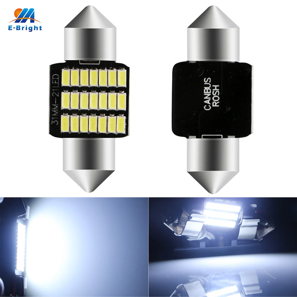 Светодиодная лампа Canbus C5W без ошибок 3014 24 SMD 31 мм 12 в пост. Тока 2 шт.|Сигнальная