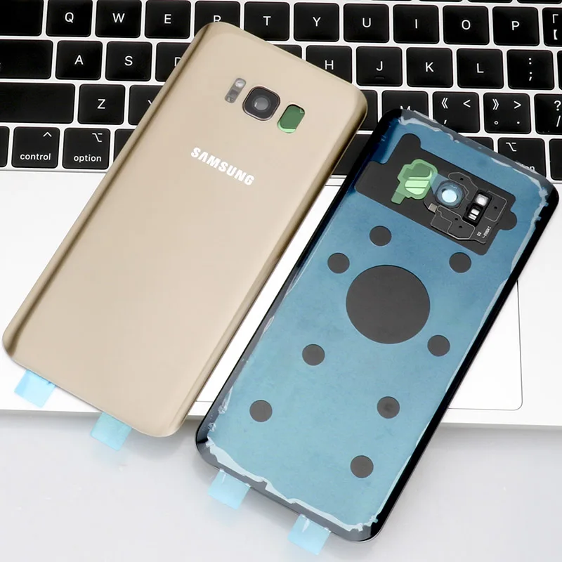 6," для SAMSUNG Galaxy S8 PLUS G955F задняя крышка батарейного отсека задняя стеклянная крышка Корпус чехол Замена для SAMSUNG S8 plus Крышка батарейного отсека - Цвет: S8 Plus Golden