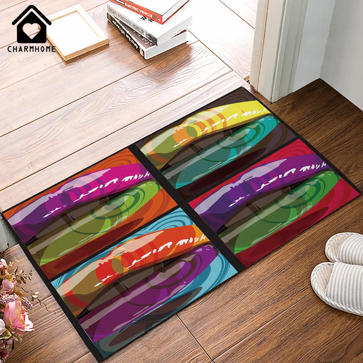 Buy CHARMHOME Floor Mat Colorful Sexy Lips Entrance