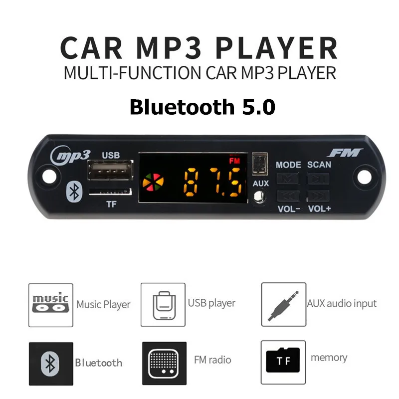 USB 3 5 мм AUX Bluetooth FM радио V5.0 беспроводной приемник MP3 плеер в 12 В декодер плата