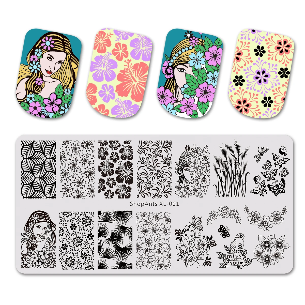 Пластины для штамповки ногтей 6*12 см, китайские элементы символов, изображение природы, трафарет для ногтей, шаблон для штампа, без бумажной коробки - Цвет: 01