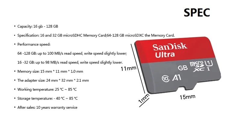 Sandisk микро SD карты Class10 карты памяти 16 ГБ 32 ГБ 64 Гб 128 ГБ 200 ГБ 256 Гб 400 гб до 80 МБ/с. слот для карт памяти для Samrtphone и настольный ПК