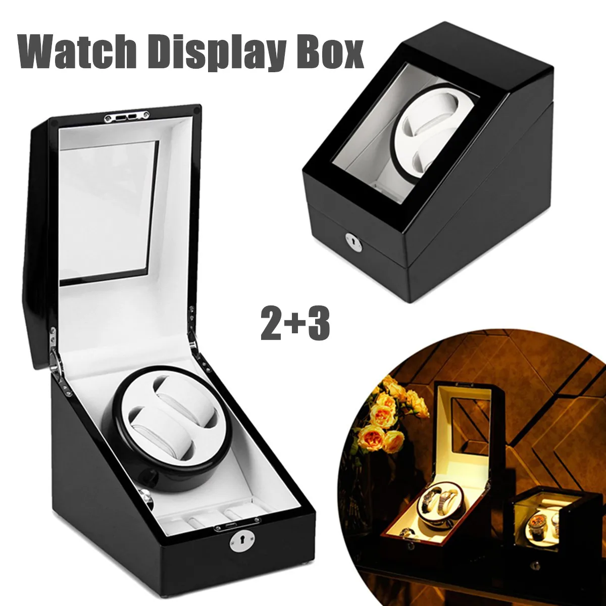 

Automatic Mute Motor Shaker Display Movement Mechanical Watch Winding Box Transducer Winding Swinging Table Transparent Cover