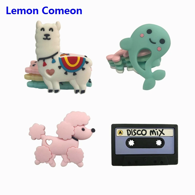 

Lemon Comeon 5PCS Sheep Silicone Teethers Lovely BPA Free Dog Dolphin Baby Teether Rabbit DIY Teething Necklace Infant Chew Toys