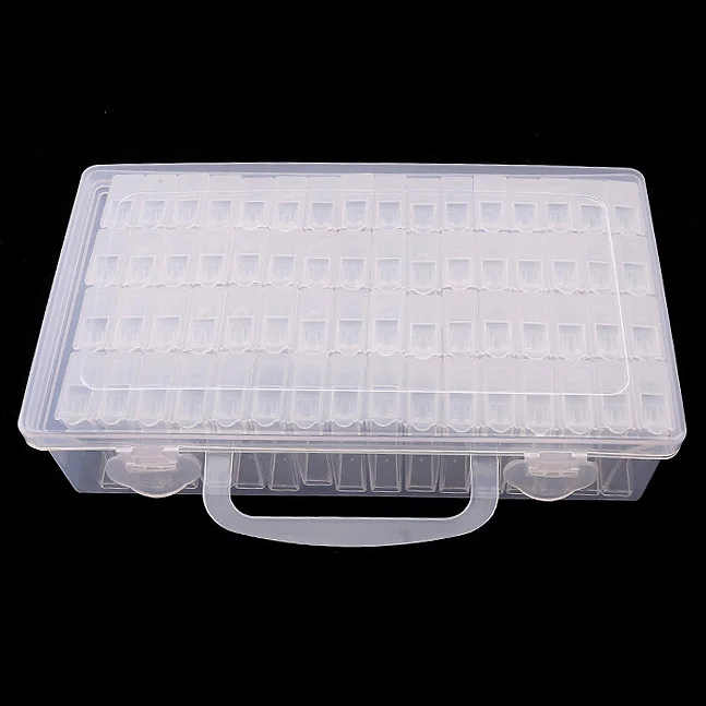64 Решетки регулируемый пластик коробка для хранения Коробка для ювелирных изделий мозаичная картина бисера Pill инструмент хранения