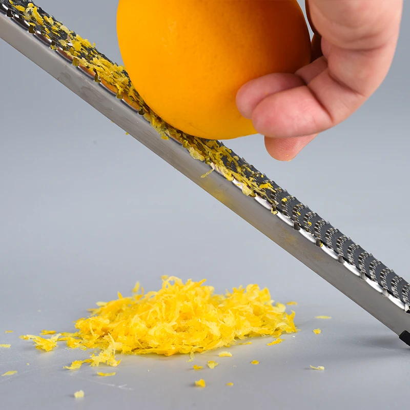 Multi-Function Stainless Steel Cheese Grater Lemon Fruit Chocolate Butter Zester Non-Slip Handle Fruit Grater Kitchen Gadget