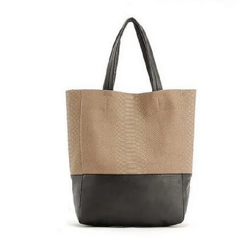 Del Di Benna Retrò Bag Qualità Donne Della Sacchetto Tracolla Cuciture Serpente In Grandi black beige Pelle Borsa Modello Alta A Pu Tote Fashion Khaki qU8wxXq