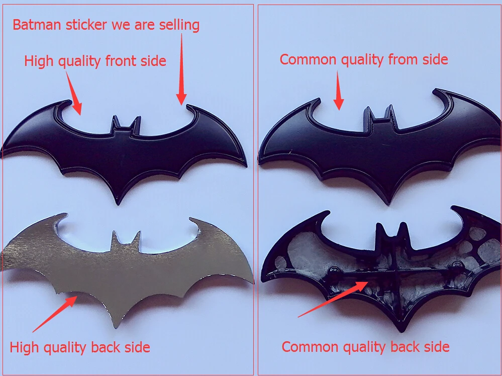 High quality 3D metal bat logo car stickers batman badge emblem car
