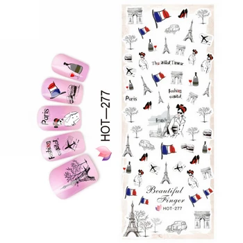 

UPRETTEGO NAIL ART BEAUTY WATER DECAL SLIDER NAIL STICKER FRANCE UK FLAG MJ STAR HEPBURN MONROE TOWER HOT277-282