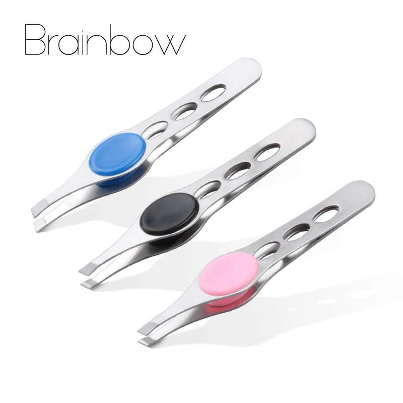Brainbow 1 шт. пинцет для бровей нержавеющая сталь наращивания ресниц Пинцет удаления волос леди уход за кожей лица косметические инструменты Essential - изображение