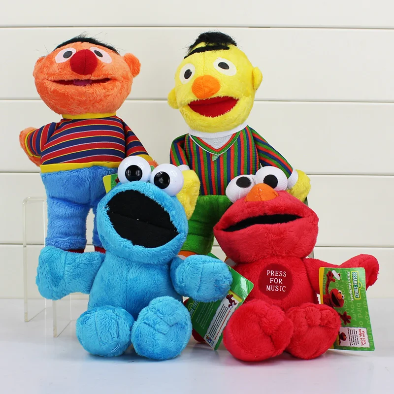 

4pcs/lot 9"23cm Sesame Street Elmo Cookie Ernie Bert Stuffed Plush Doll Soft Toys For Children