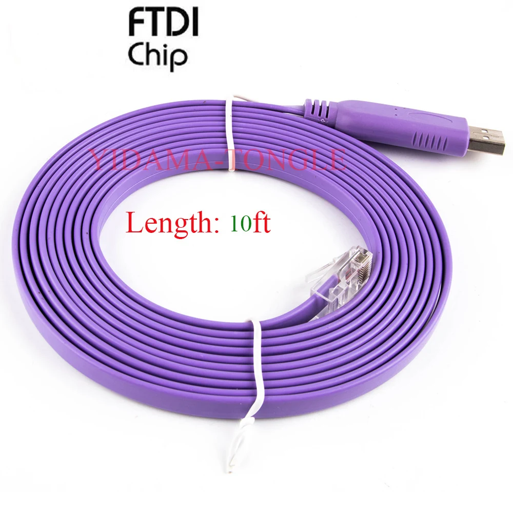 FTDI USB RJ45 RS232 시리얼 어댑터 컨버터 콘솔 케이블, 시스코 라우터 롤오버 지지대 Win7/8/10/11