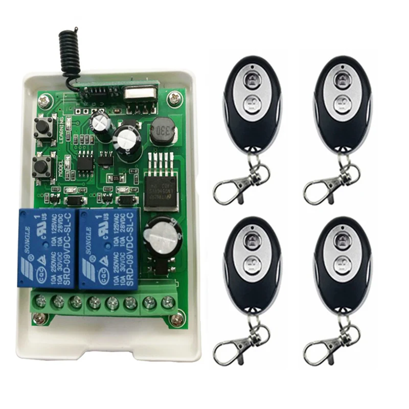 DC12V 24V 36V 48V 2CH радио Управление RF Беспроводной реле дистанционного переключатель