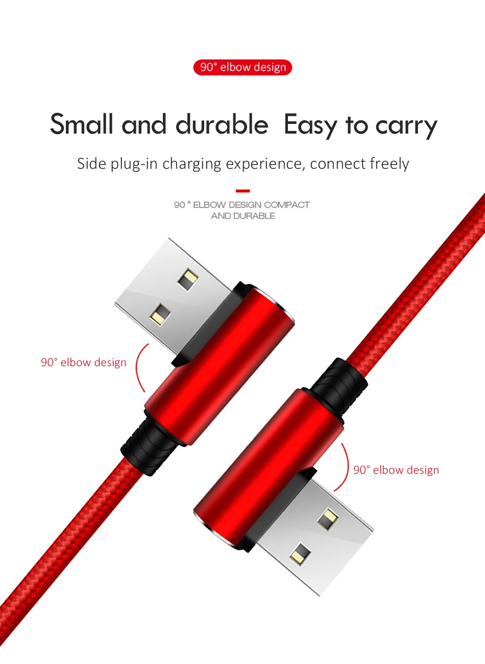  Elbow 3 in 1 Micro USB Type-C Lighting Charger Cable 8 Pin For iPhone X 7 8 Plus For Sony Samsung Long Charge Cables 1 (7)