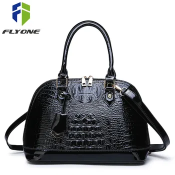 

Genuine Leather Shell Bag Women Handbags Alligator Crossbody Bags for Women Double Zipper Handbag bolsa feminina sac main femme