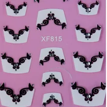 1 лист, 3D дизайн, наклейки для дизайна ногтей, переводные наклейки с водой, наклейки, стразы, украшение, французский стиль, сделай сам, инструменты для укладки, обертывание, SAXF815