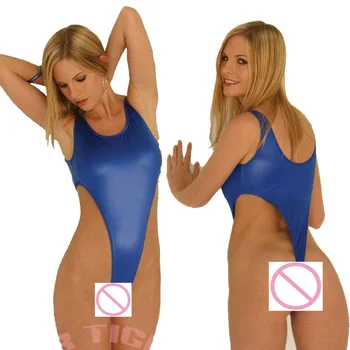 

HOT Sexy One Piece Swimwear Backless High Cut Swimsuit Womens Thong Bathing Suits Blue Body Suit Sexy Love Night Club Dance Wear