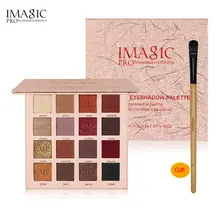 IMAGIC Shimmer Eyeshadow 16 цветов Палитра матовые водонепроницаемые стойкие тени для век блеск палитра Макияж набор красота