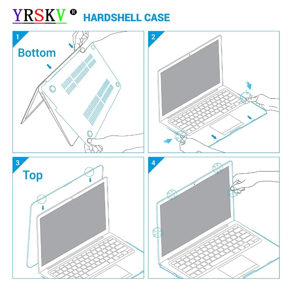 New 2018 YRSKV Laptop Case For MacBook Air Retina Pro 11 12 13 15 for Mac book New Pro 13 15 inch with Touch Bar + Keypad Cover