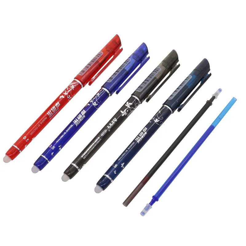 

12 pcs Erasable Pen Blue Black Refill 0.5mm Tip Student School Quality Office Stationery Creative Writing Pen Gift Pen Promotion