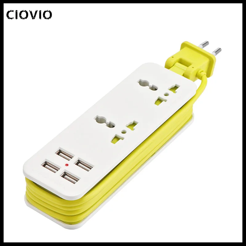 EU Plug USB Power Strip Electrical Socket Surge Protector Extension Sockets USB Smart Mobile Phone 