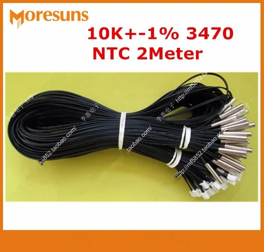 10 шт./лот NTC датчик температуры 10K + 1% 3470 L = 2 м 5*25 мм пользовательский датчик|ntc