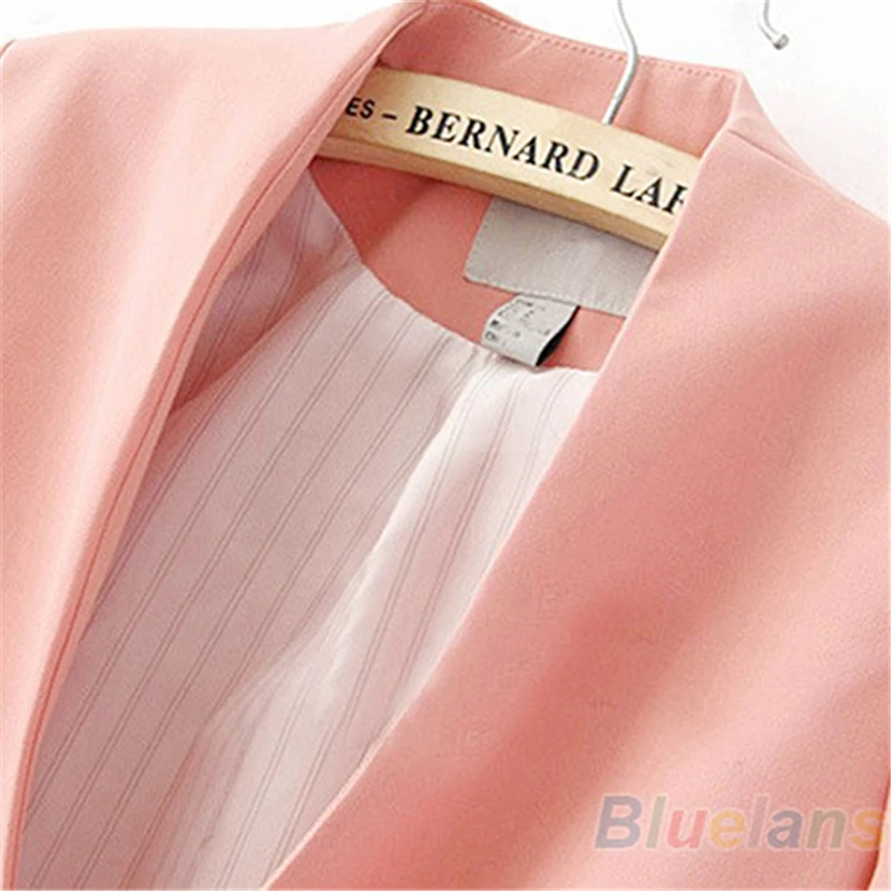 Модные женские Блейзер Куртка в Корейском стиле карамельный цвет сплошной тонкий костюм ни одной кнопки Розничная/оптовая продажа прямая