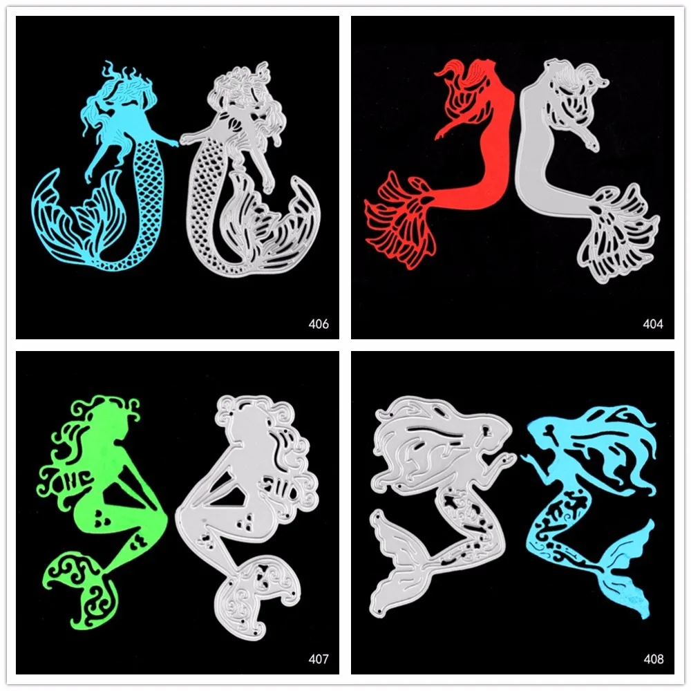 

AZSG Mermaid Cutting dies DIY scrapbook birthday album decoration embossed DIY paper card