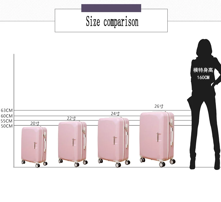 2" 22" 2" 26" чемодан для переноски на колесиках для девочек и детей розовый фиолетовый милый багаж дорожная сумка сумки на колесиках детские чемоданы